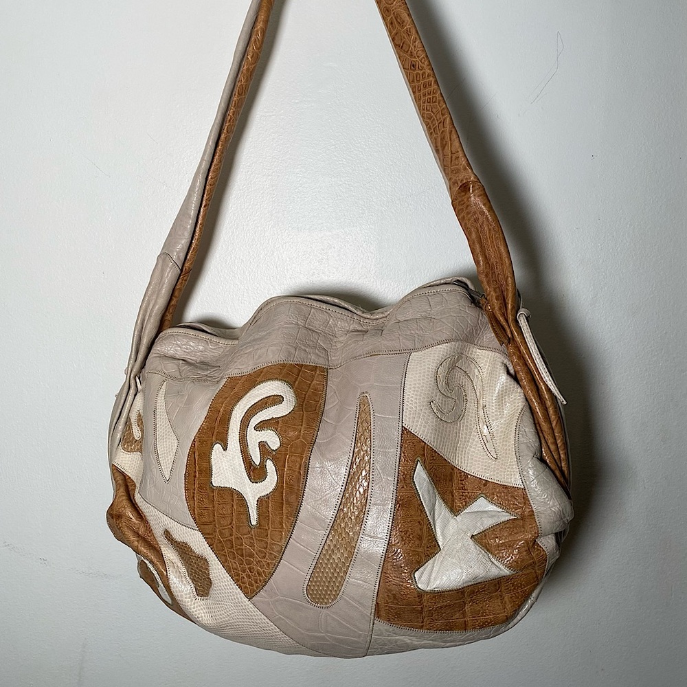 Vintage sharif neutral tan hobo bag